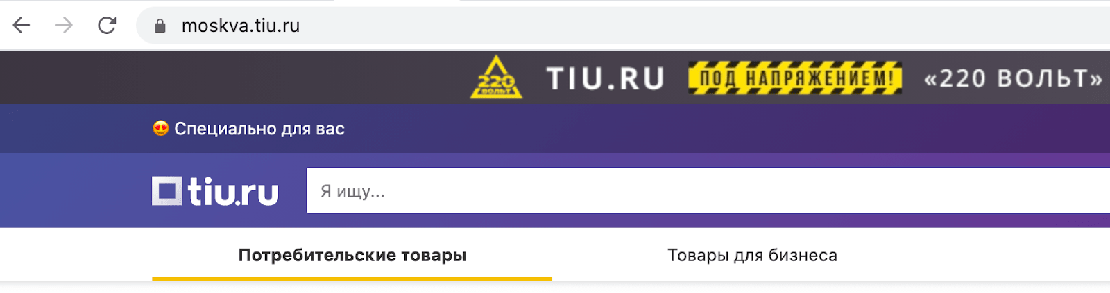 Пример поддомена сайта Тиу.ру.